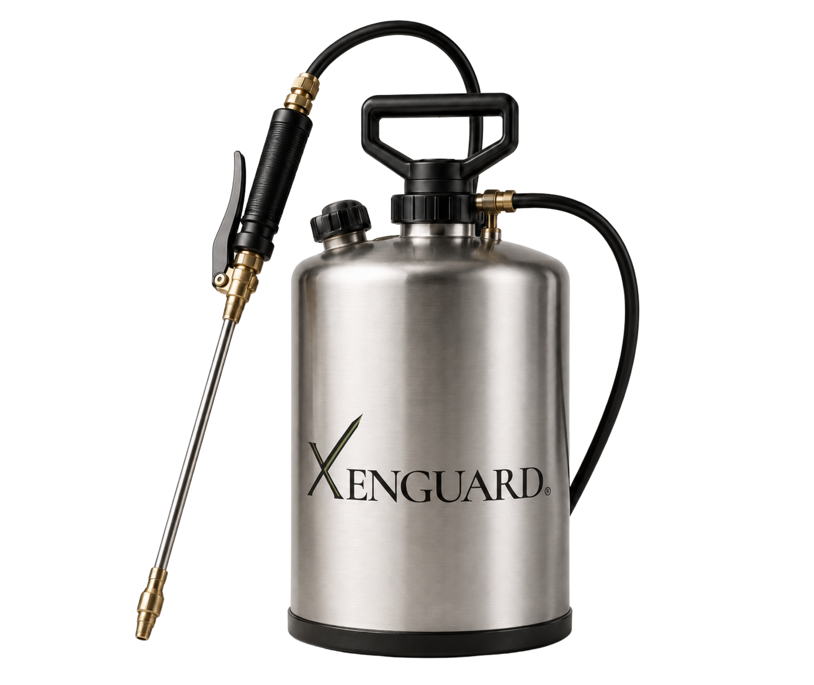 XenGuard six litre metal pressure sprayer with hose and spray lance